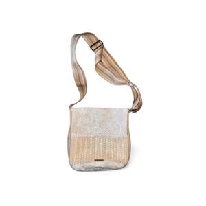 NWOT Sakroot Crossbody Bag Adjustable Strap Vegan Jute Canvas Woven Neutral